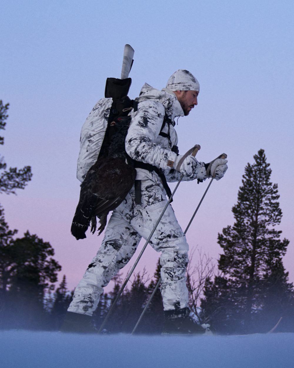 AXIS Snow Coloured Harkila Winter Active WSP Jacket on snow background