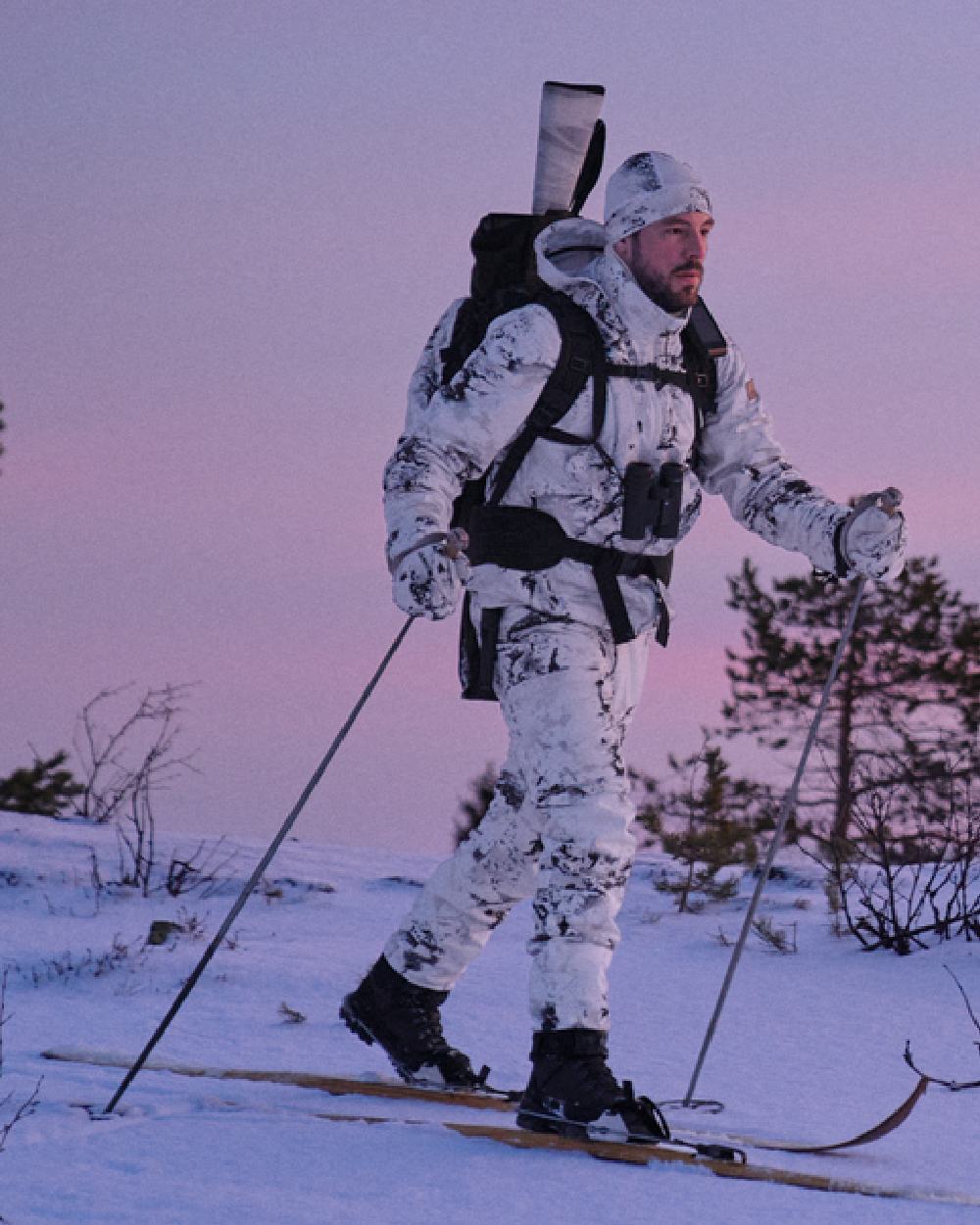 AXIS Snow Coloured Harkila Winter Active WSP Jacket on snow background