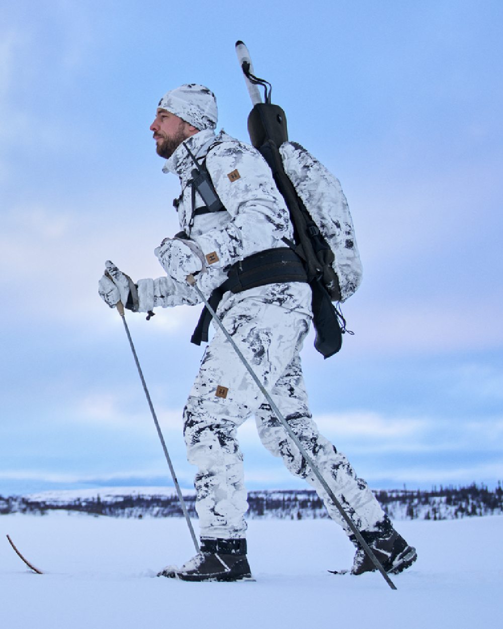 AXIS Snow Coloured Harkila Winter Active WSP Jacket on snow background