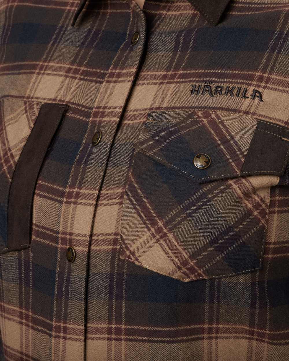 Burgundy Coloured Harkila Womens Aivak Long Sleeved Shirt on white background