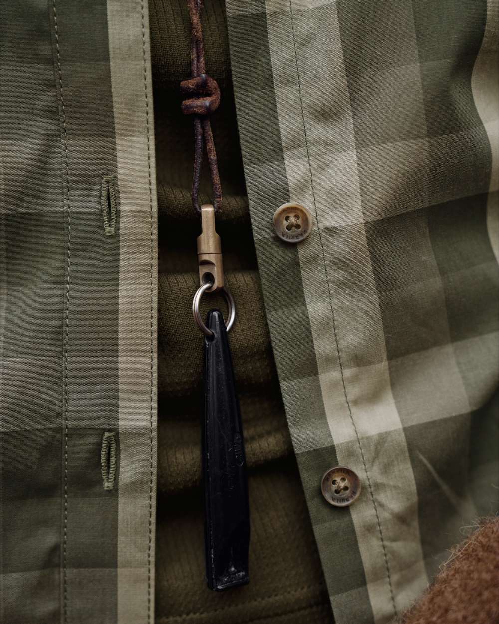 Forest Night Check coloured Harkila Womens Akeena Long Sleeve Shirt close up