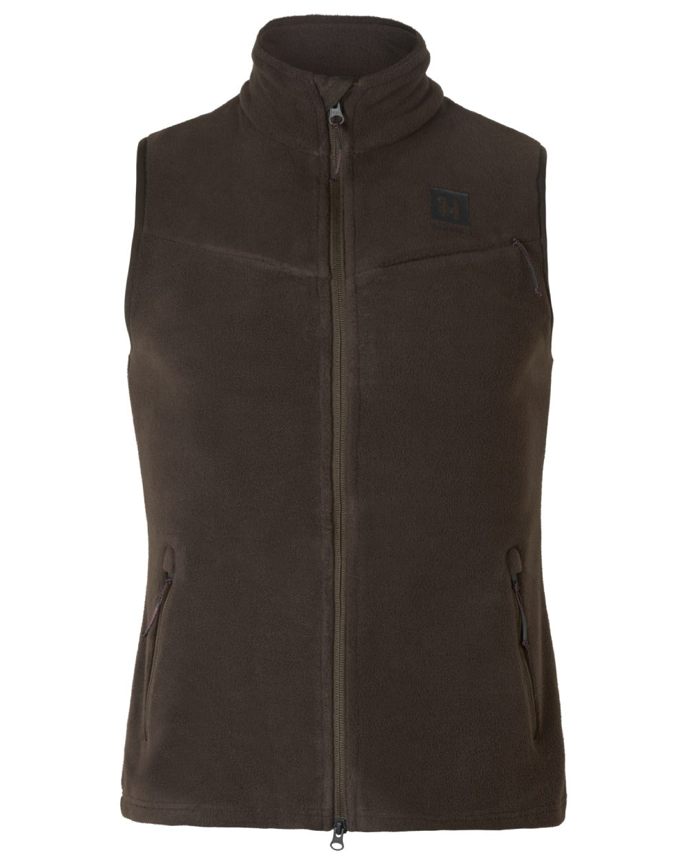 Shadow Brown Coloured Harkila Womens Aspire Fleece Waistcoat on white background
