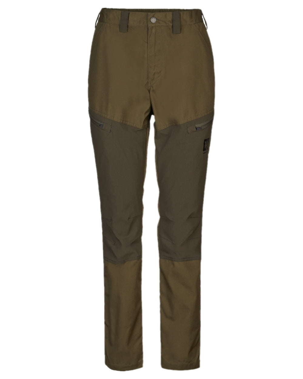 Dark Olive Willow Green Coloured Harkila Womens Fjell Trousers on white background