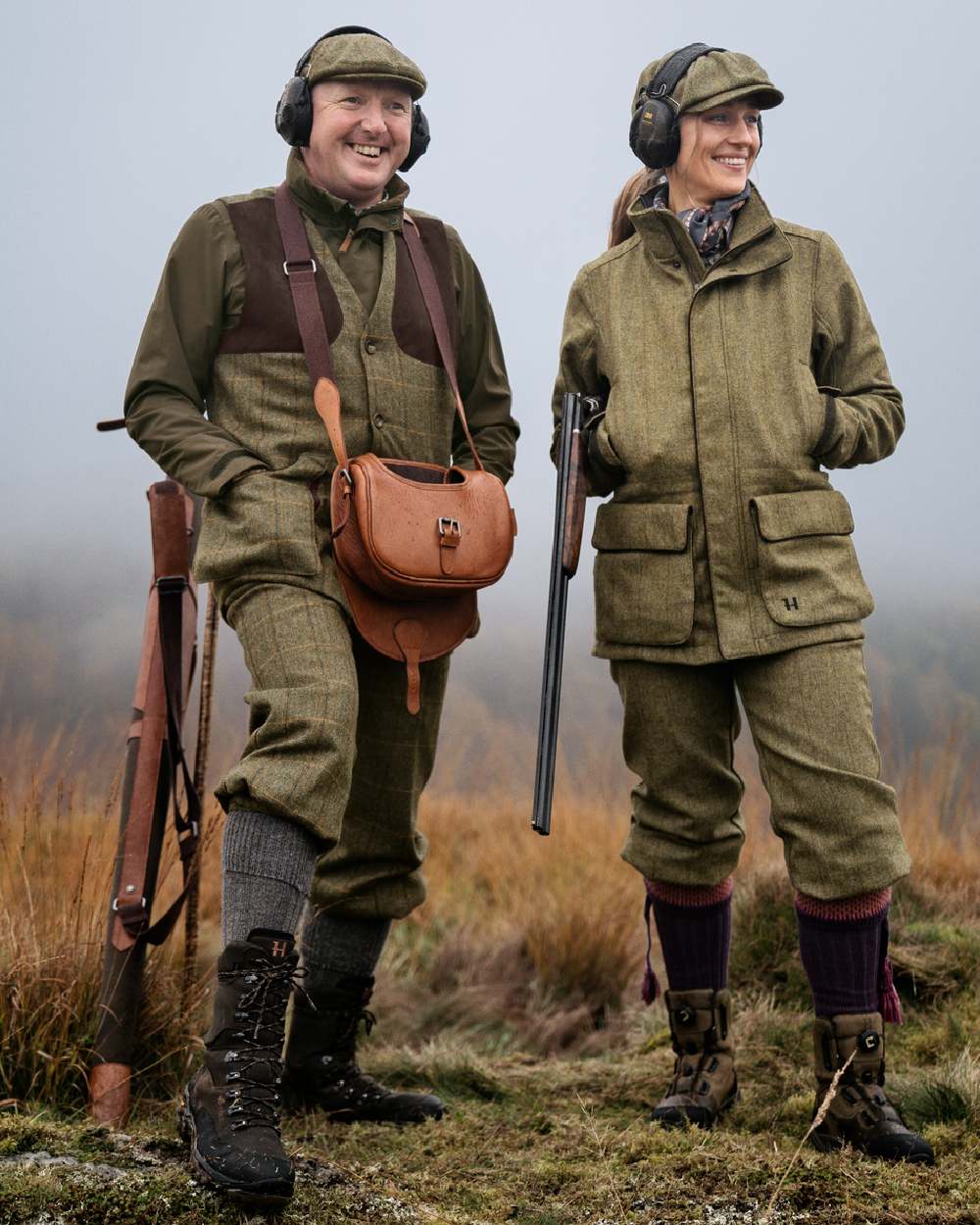 Olive Coloured Harkila Womens Jura GTX Jacket on forest background