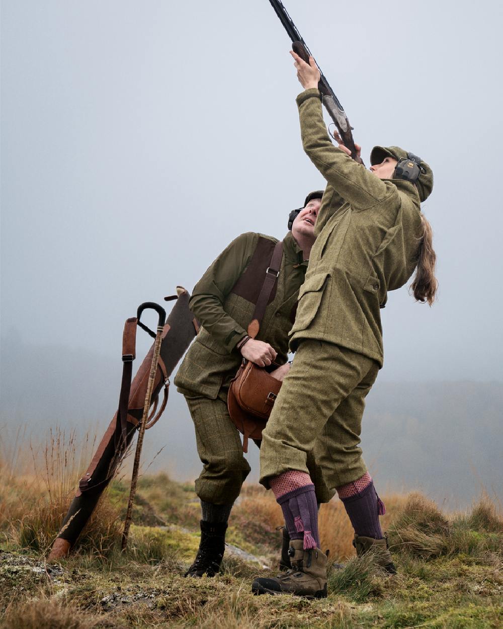 Olive Coloured Harkila Womens Jura GTX Jacket on forest background