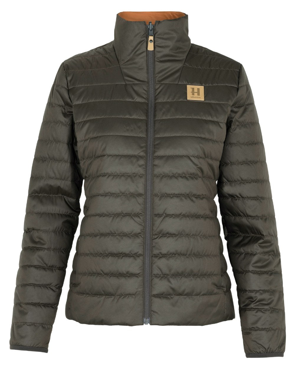 Shadow Brown Arabian Spice coloured Harkila Womens Kalix HSP Jacket on white background