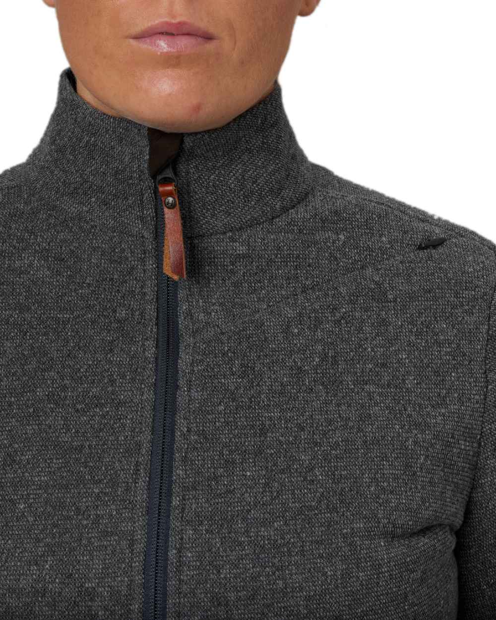 Slate Grey Coloured Harkila Womens Metso Full Zip Fleece Jacket on white background