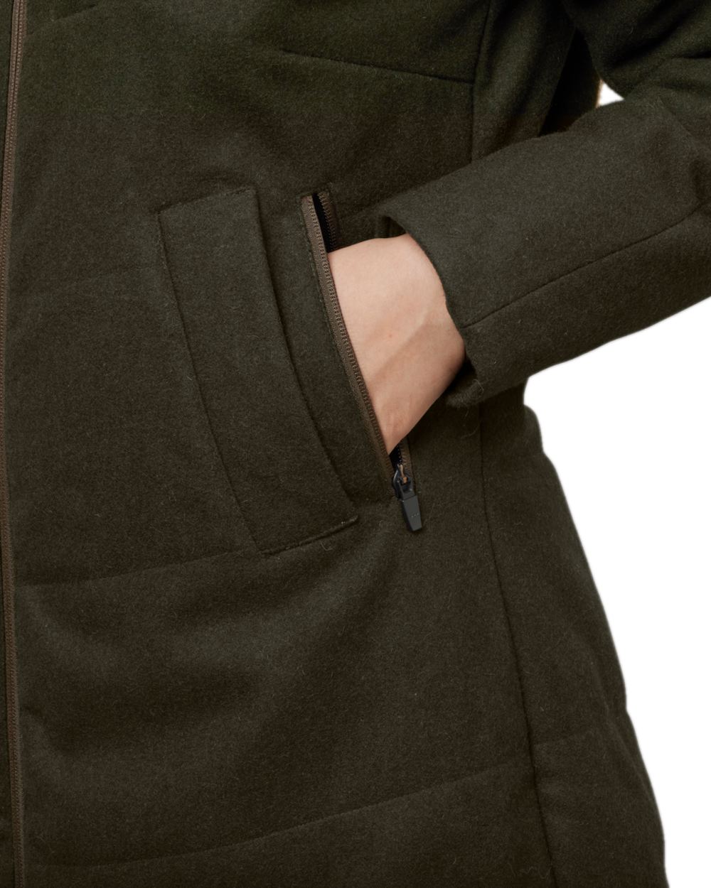 Willow Green Coloured Harkila Womens Metso Winter Jacket on white background