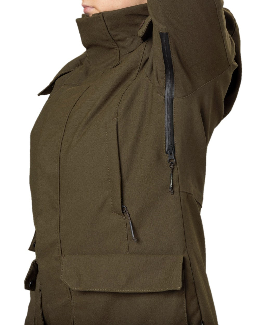 Willow Green Coloured Harkila Womens Pro Hunter GTX Jacket on white background