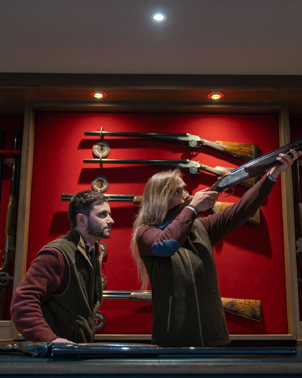 Willow Green Coloured Harkila Womens Sandhem 200 Fleece Waistcoat on outdoor background