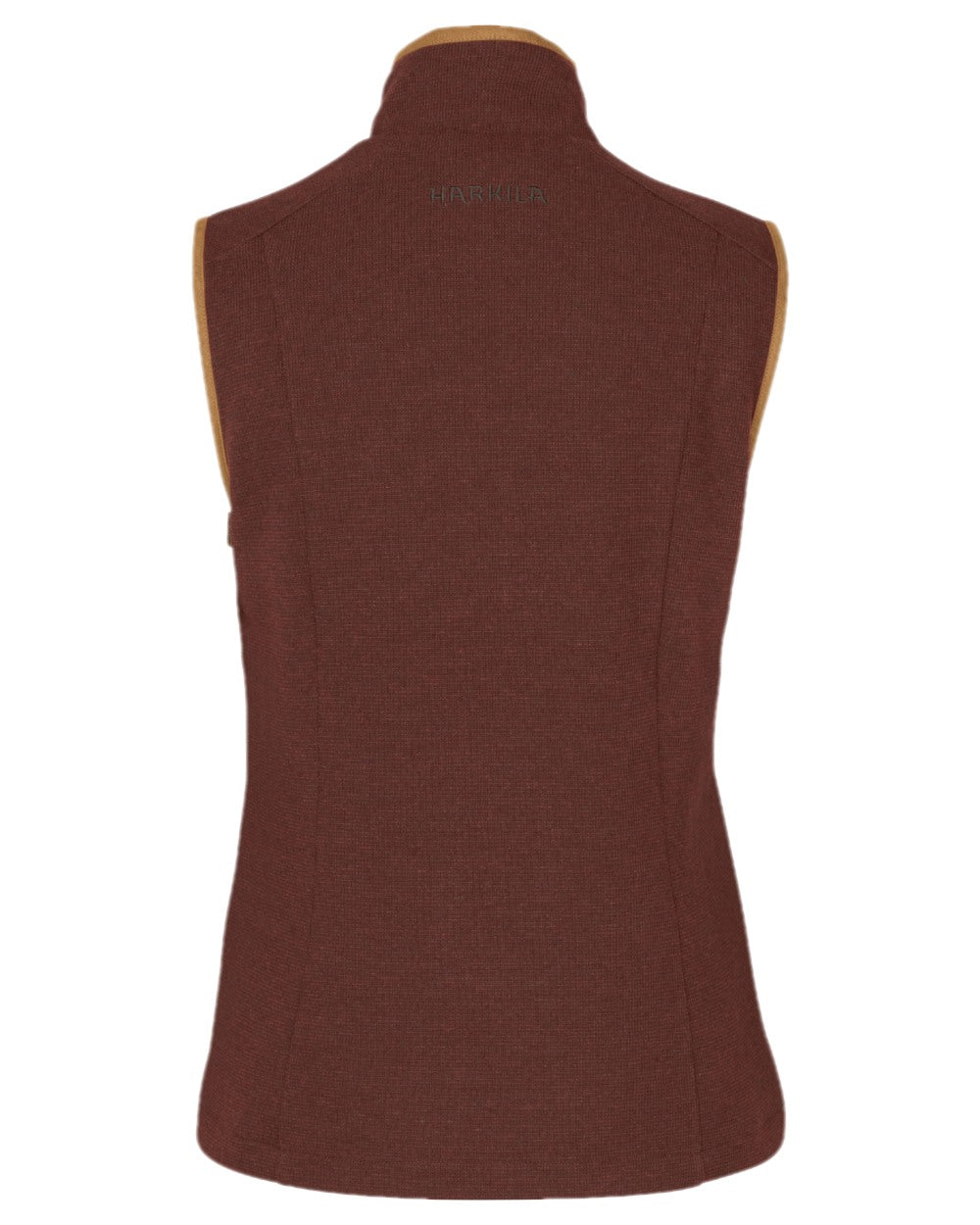 Dark Copper Coloured Harkila Womens Sandhem Pro Waistcoat on white background