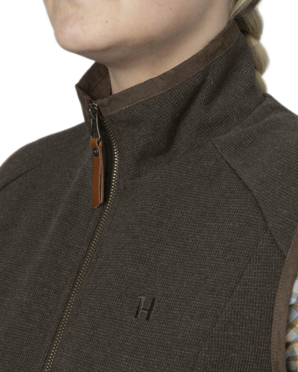 Willow Green Coloured Harkila Womens Sandhem Pro Waistcoat on white background