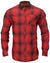 Red/Black check coloured Harkila Driven Hunt Flannel Shirt on white background #colour_red-black-check