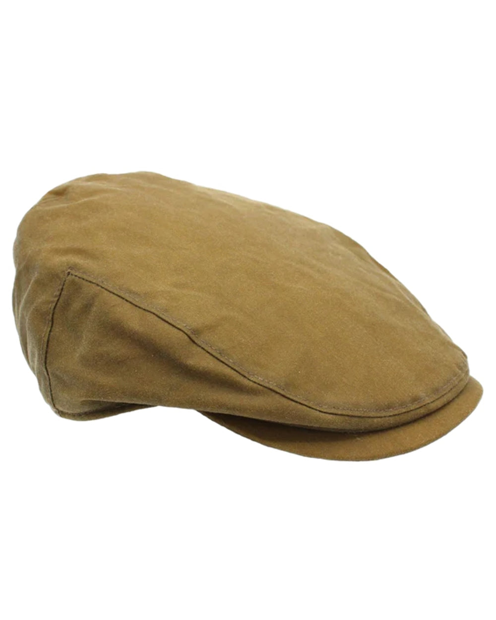 Sand Coloured Heather Buchanan Wax Flat Cap on white background