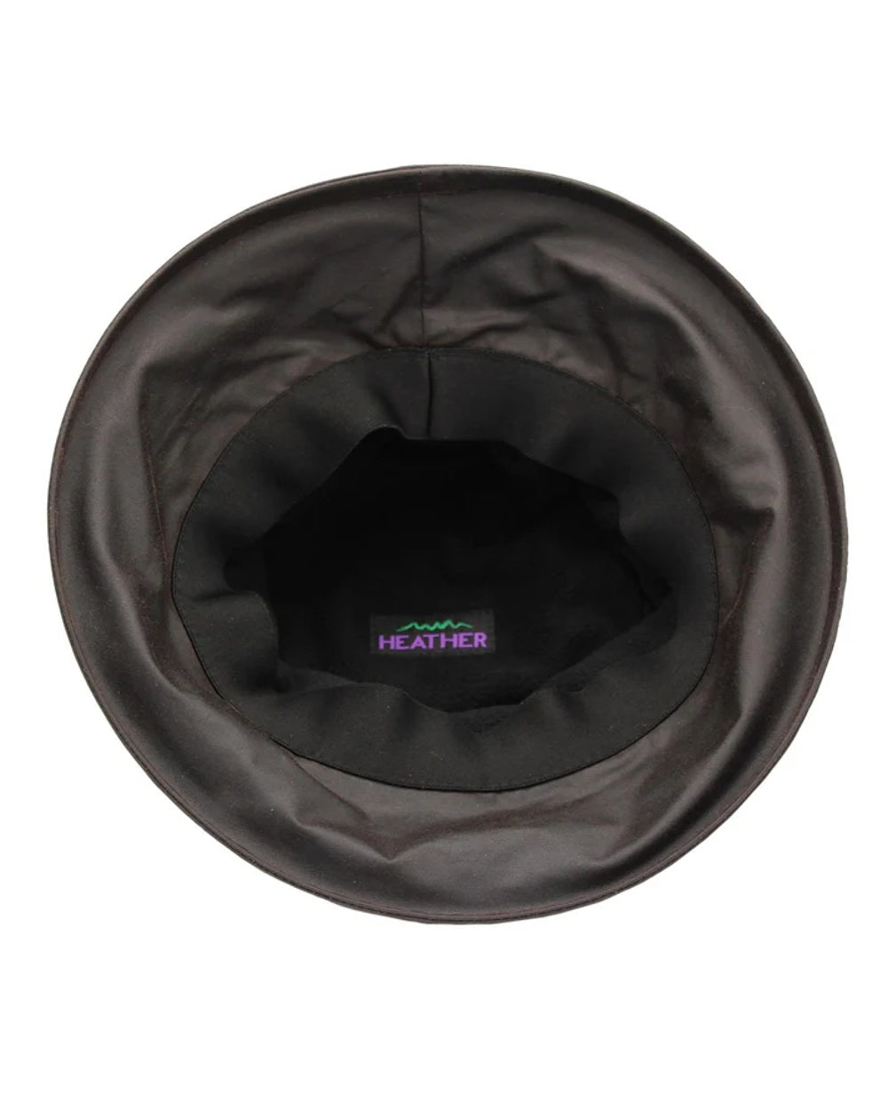 Brown Coloured Heather Lorna Ruched Wax Hat on white background