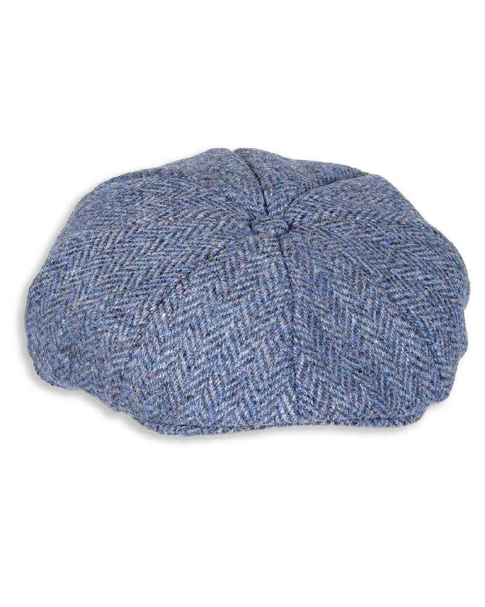 Heather Arran 8-Piece Harris Tweed Cap in Denim Herringbone