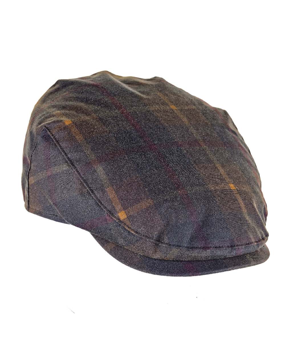 Heather Charles Tartan Wax Flat Cap in Hunter