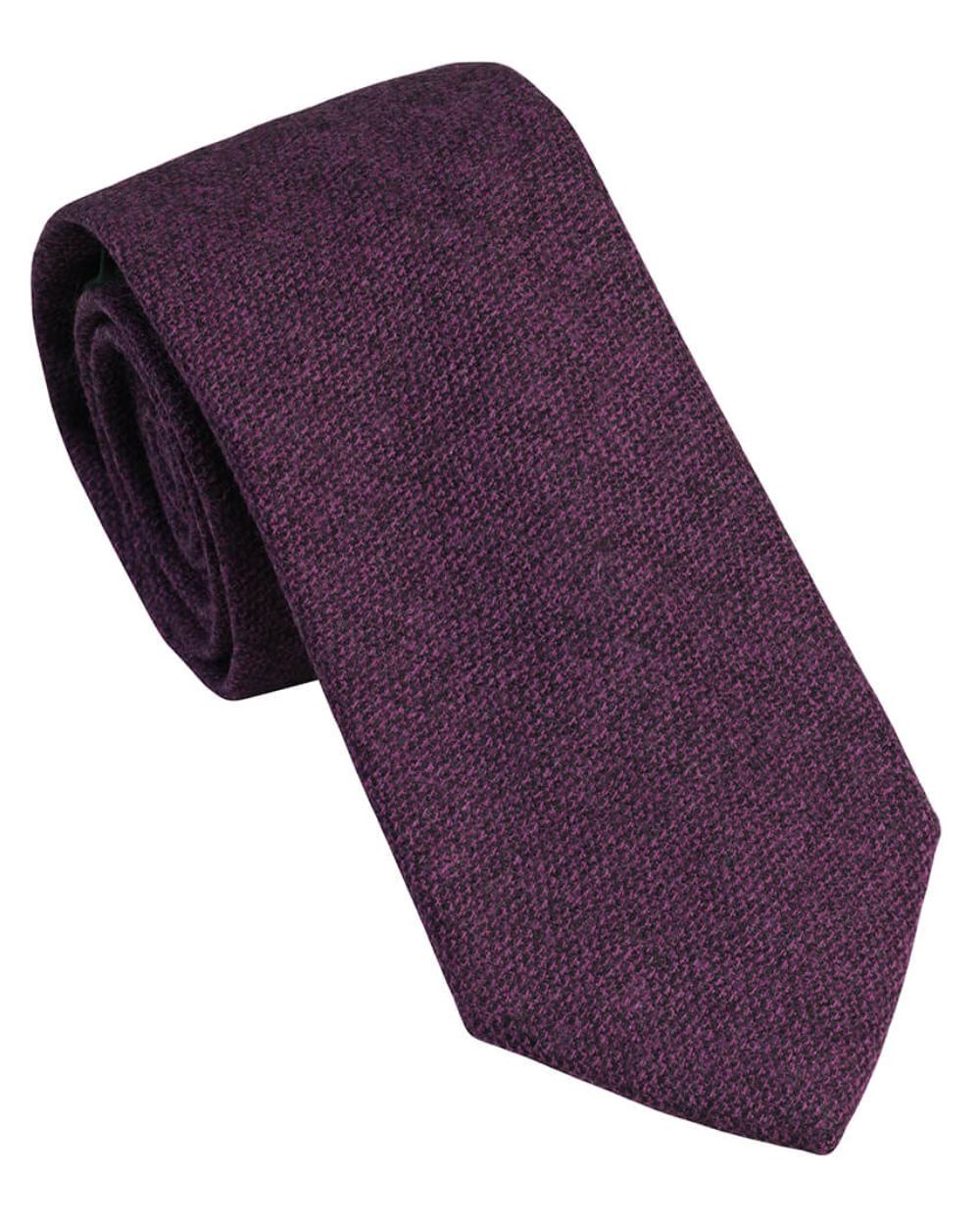 Heather Coloured Laksen Celtic Tweed Tie On A White Background 