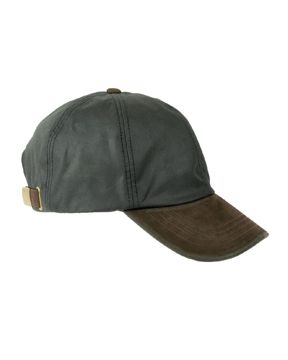 Heather Hamilton Wax Leather Peak Baseball Cap in Black
