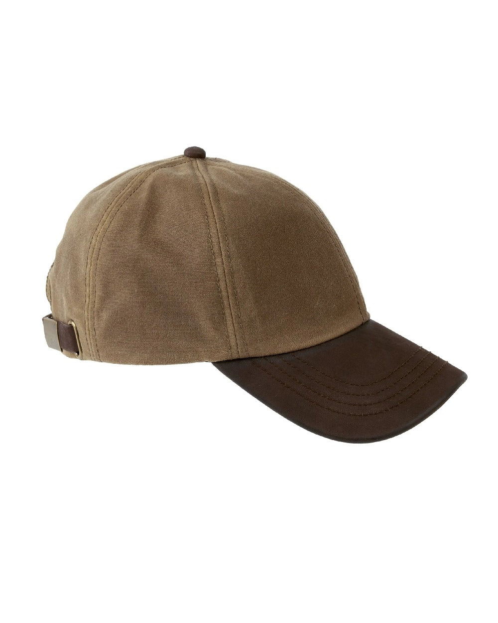 Heather Hamilton Wax Leather Peak Baseball Cap in Sand