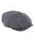 Heather Scott Newsboy Harris Tweed 8-Piece Cap in Black/Grey Herringbone #colour_black-grey-herringbone