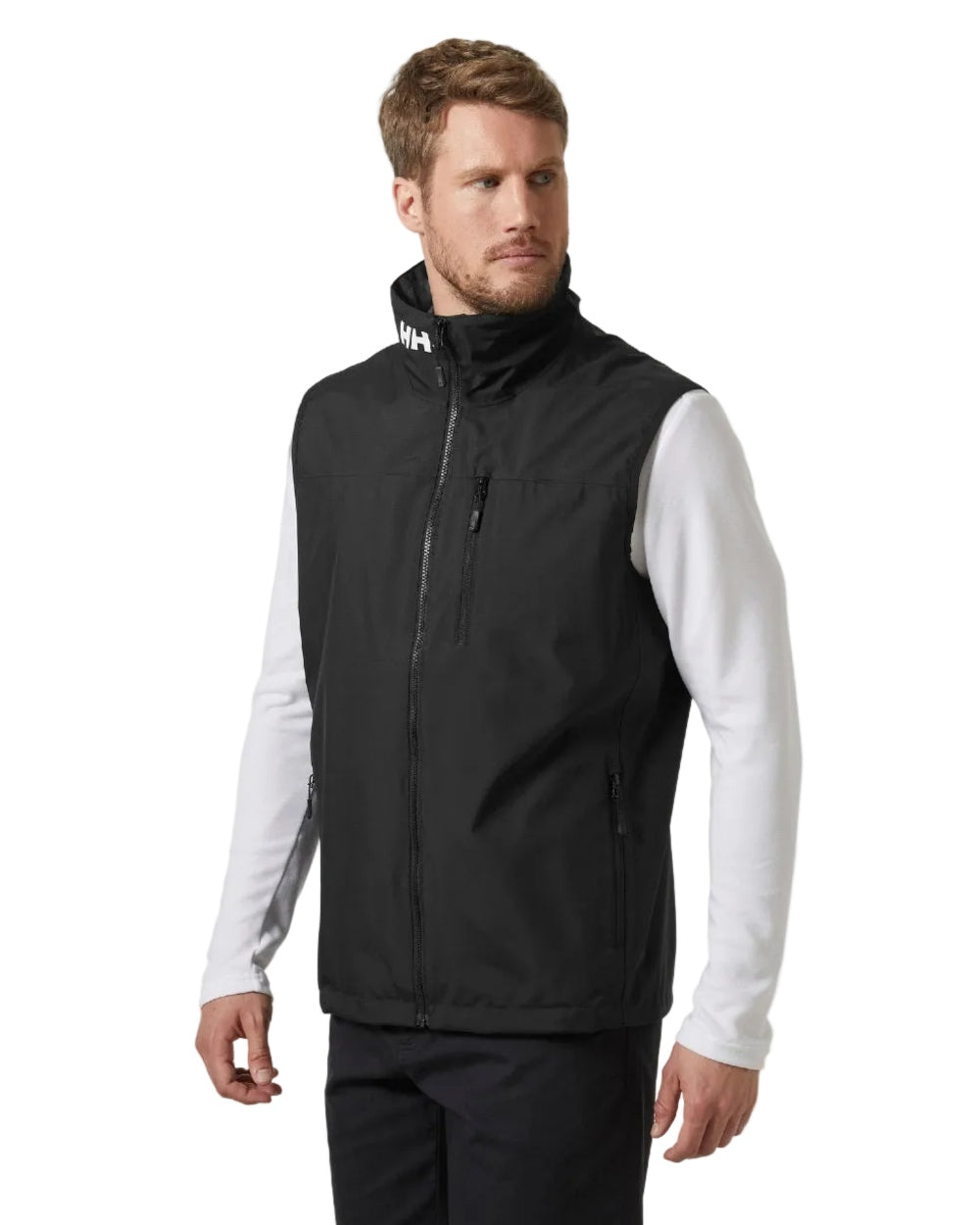 Black coloured Helly Hansen Mens Crew Sailing Vest 2.0 on white background