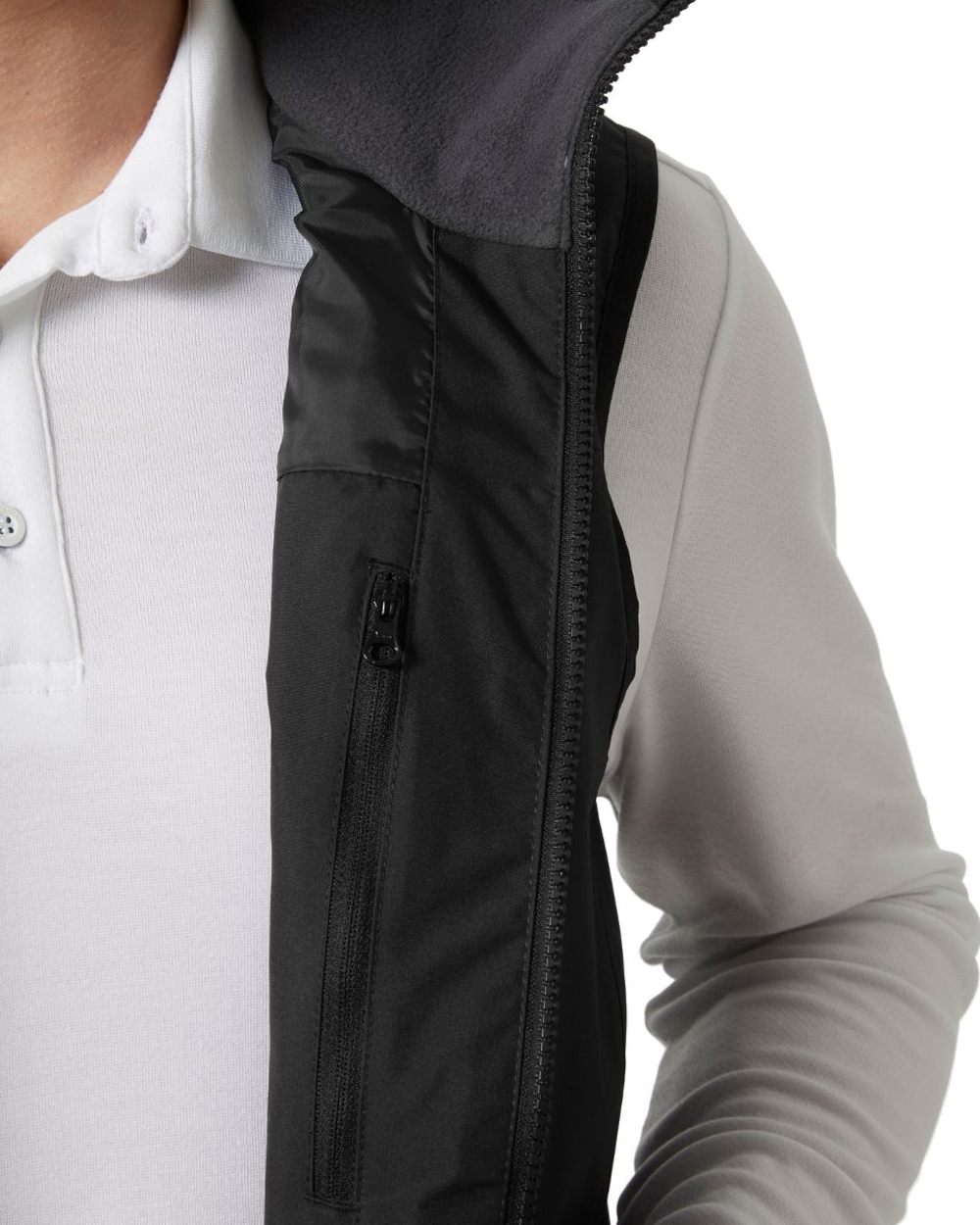 Black coloured Helly Hansen Mens Crew Sailing Vest 2.0 on white background