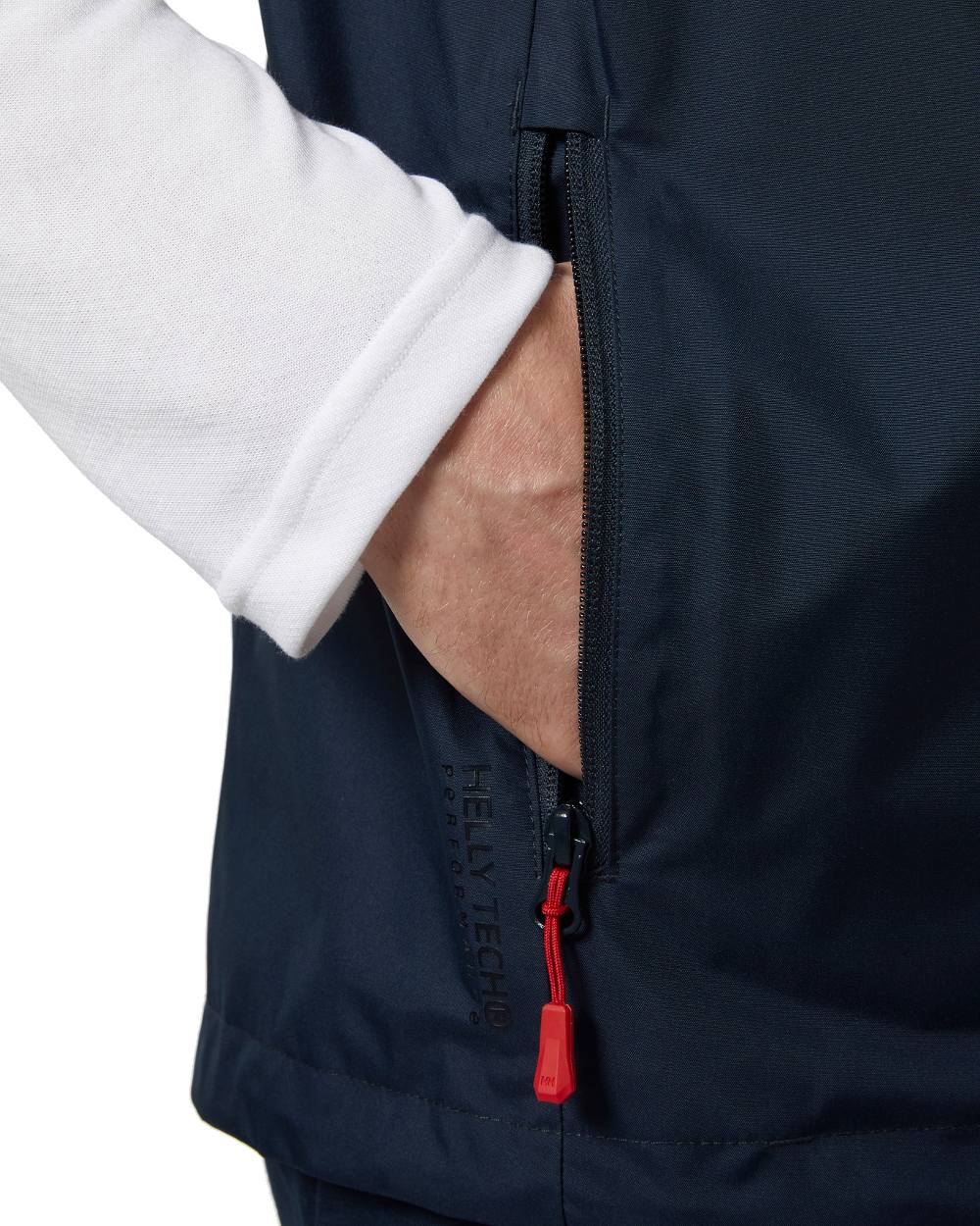 Navy coloured Helly Hansen Mens Crew Sailing Vest 2.0 on white background