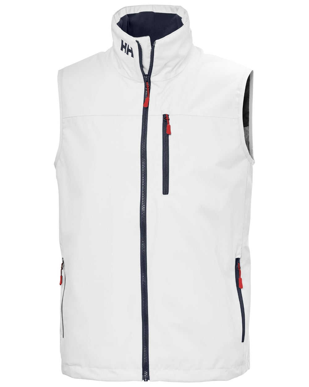 White coloured Helly Hansen Mens Crew Sailing Vest 2.0 on white background