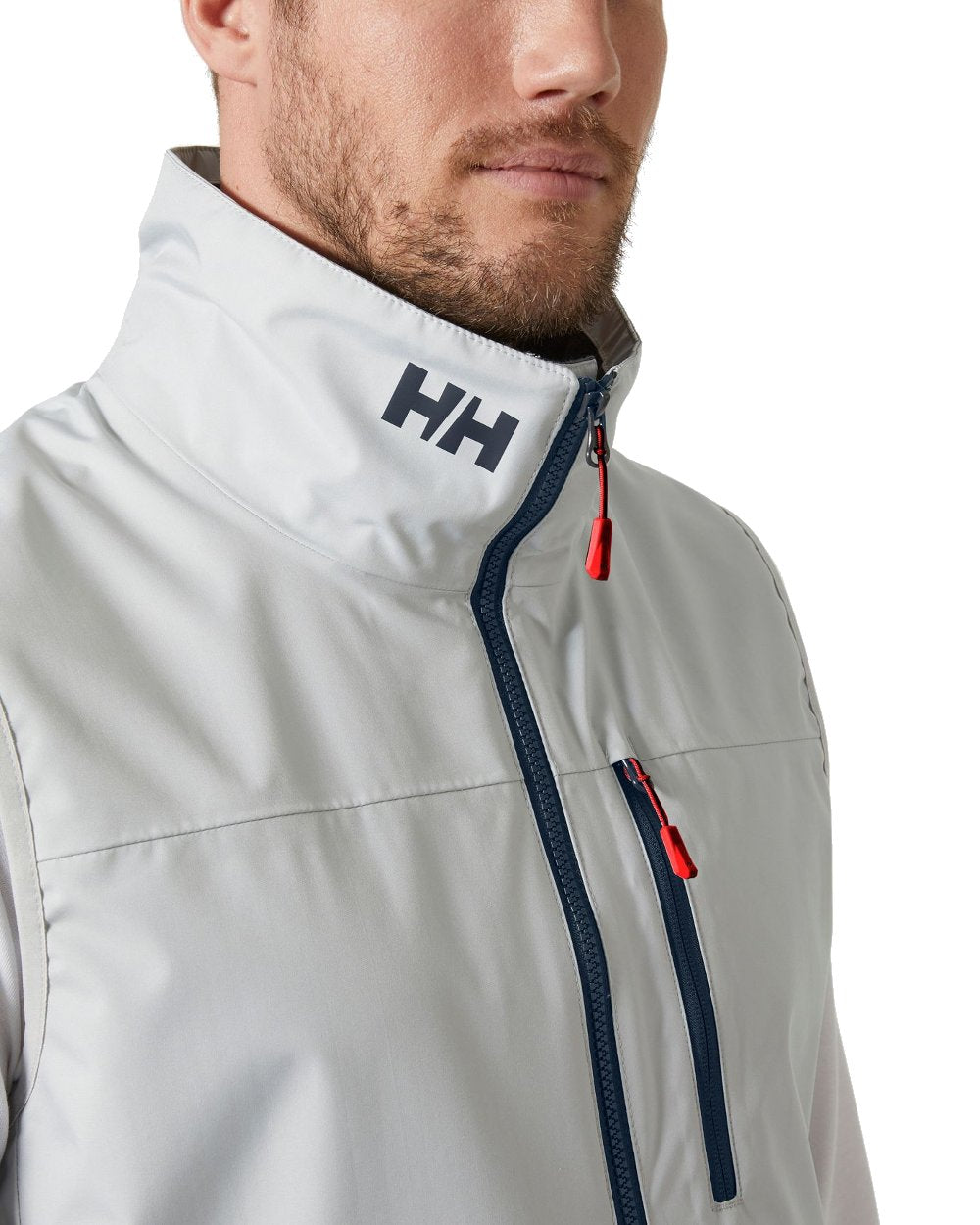 White coloured Helly Hansen Mens Crew Sailing Vest 2.0 on white background