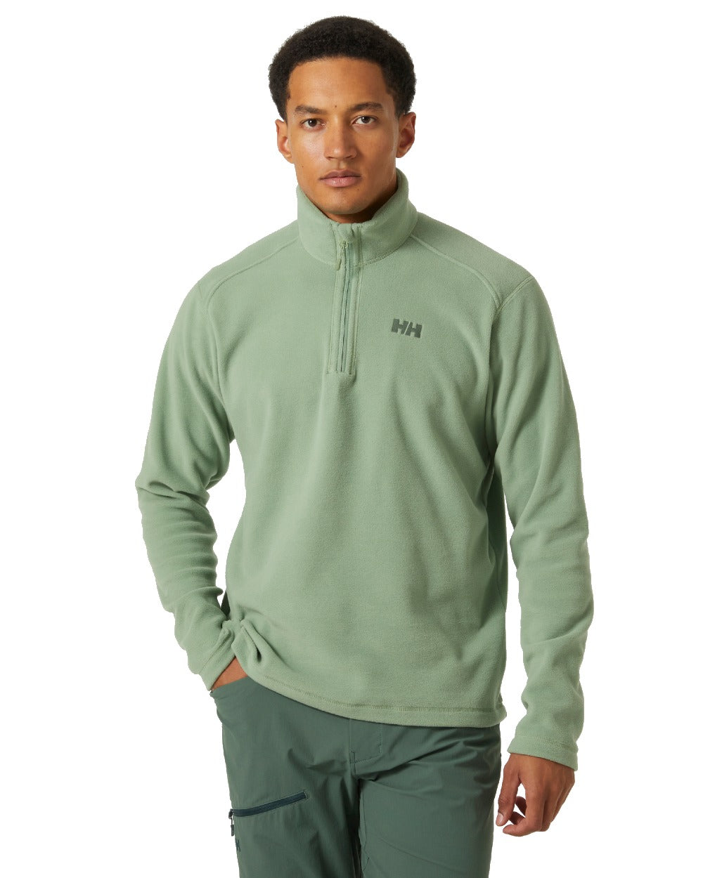 Jade 2.0 coloured Helly Hansen Daybreaker 1/2 Zip Fleece on white background