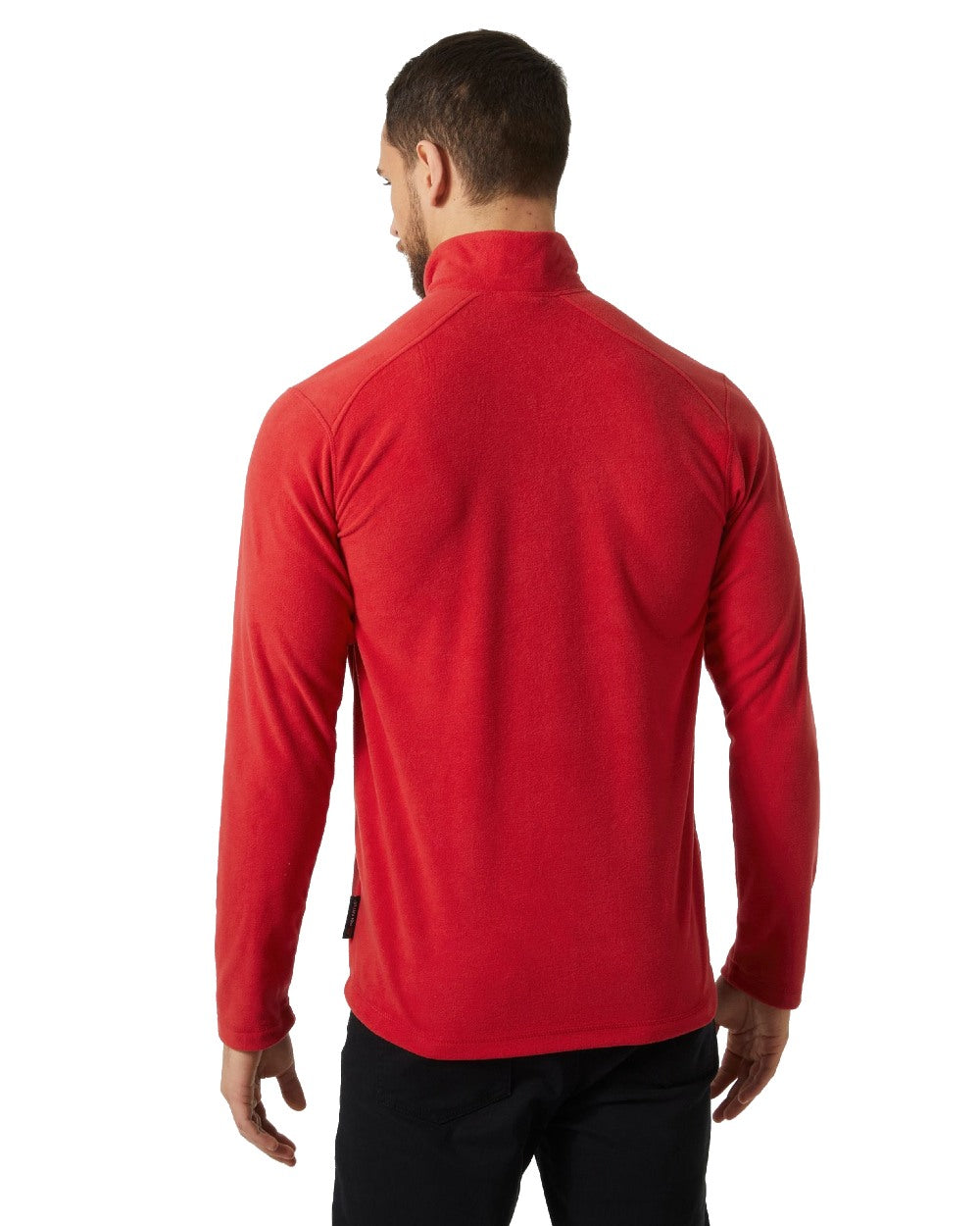 Red coloured Helly Hansen Daybreaker 1/2 Zip Fleece on white background