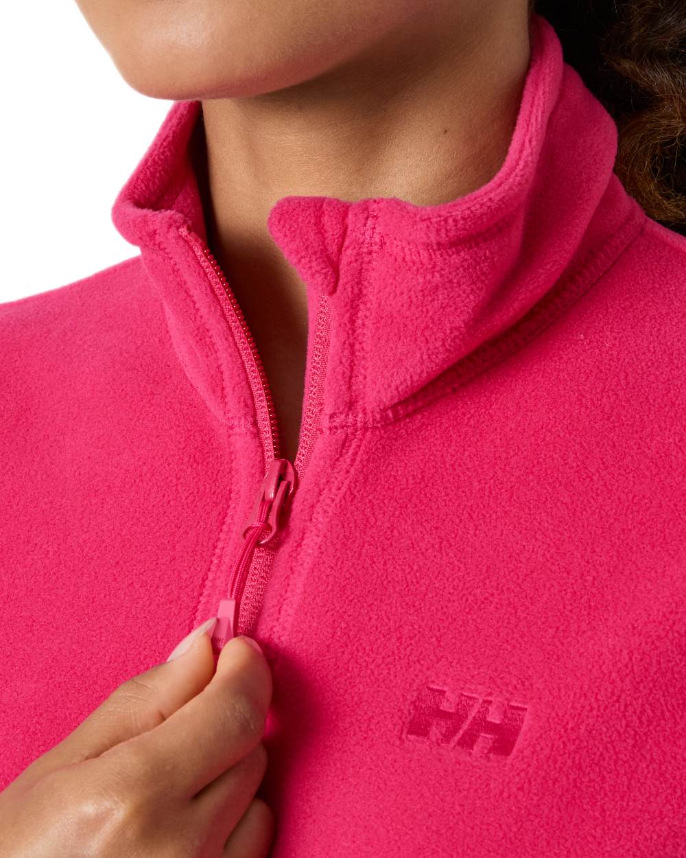 Cranberry Coloured Helly Hansen Daybreaker Ladies Fleece Jacket on White Background