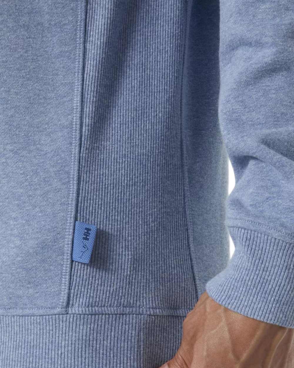 Azurite Melange Coloured Helly Hansen F2F Organic Cotton Sweater on white background