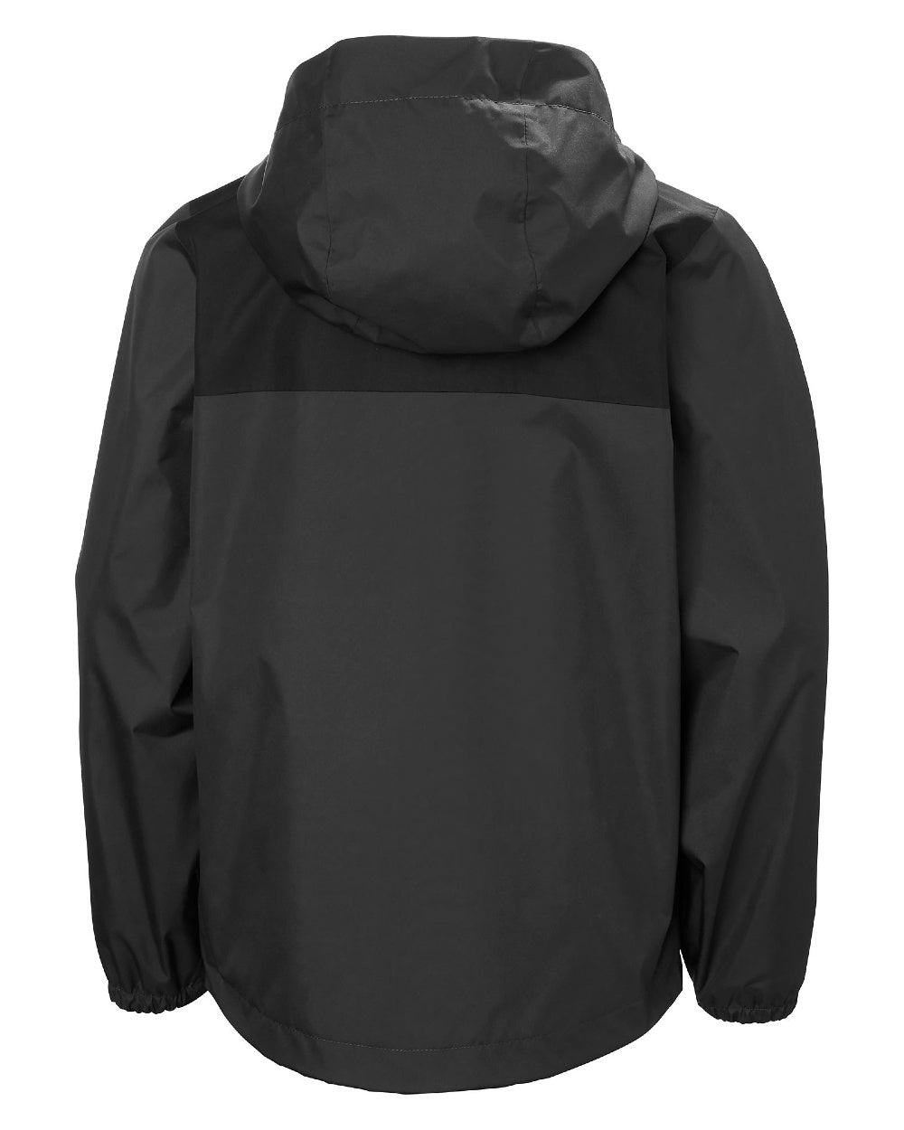 Ebony Coloured Helly Hansen Juniors Vancouver Rain Jacket on white background