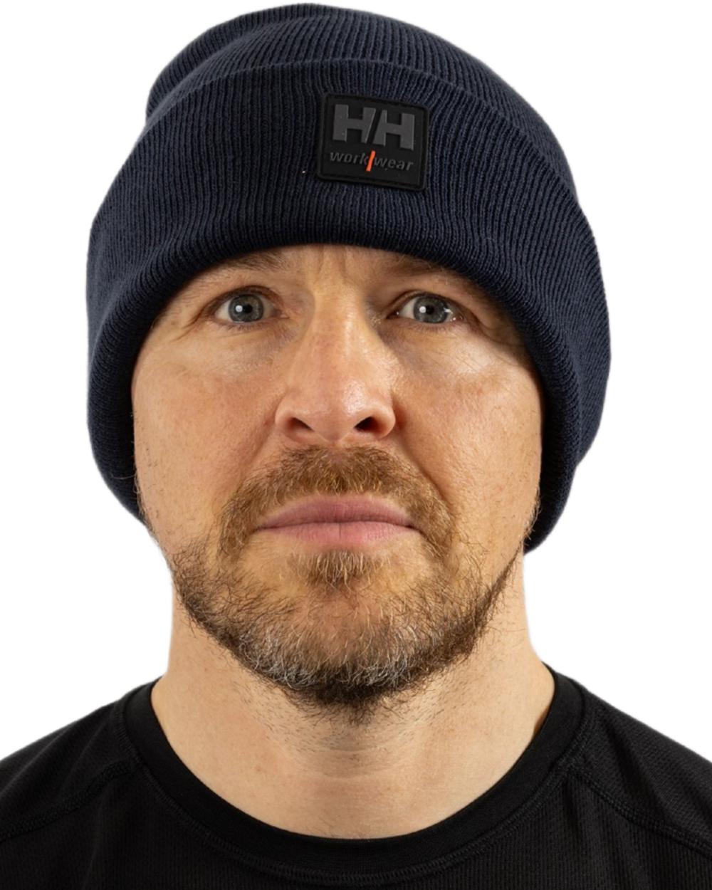 Navy Coloured Helly Hansen Kensington Beanie on White background