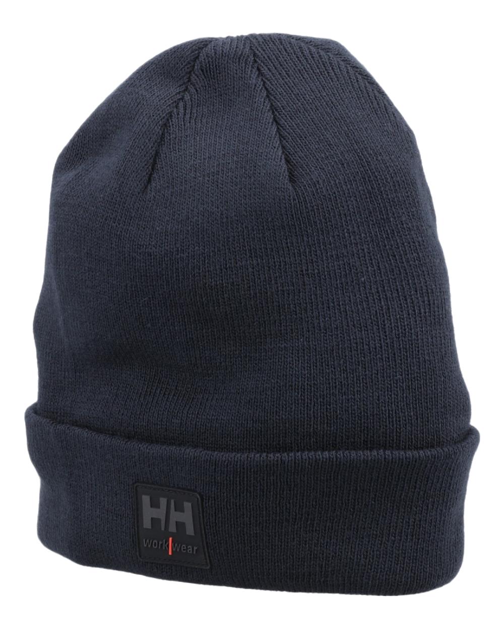 Navy Coloured Helly Hansen Kensington Beanie on White background