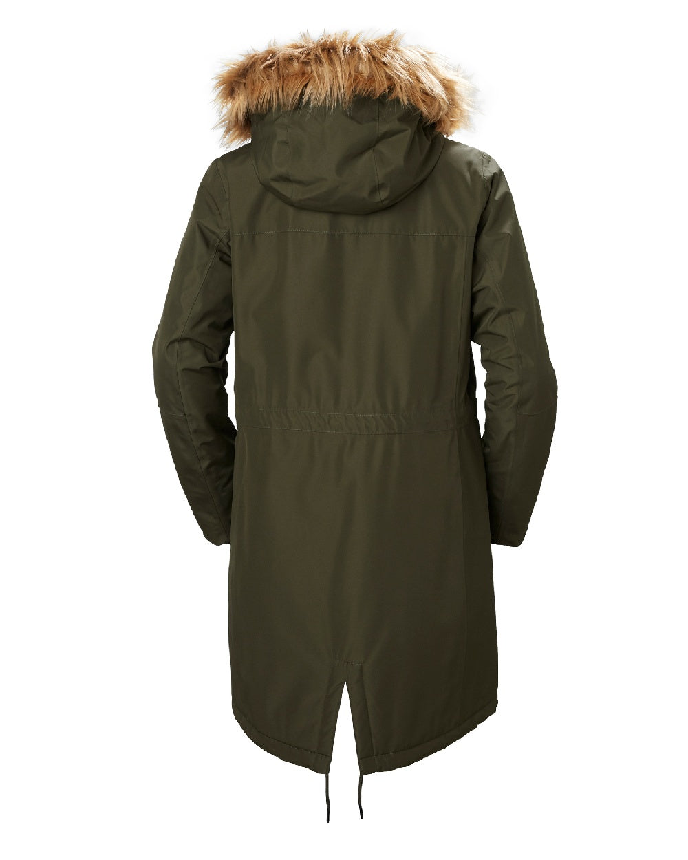 Utility Green coloured Helly Hansen Mayen Ladies Parka on white background