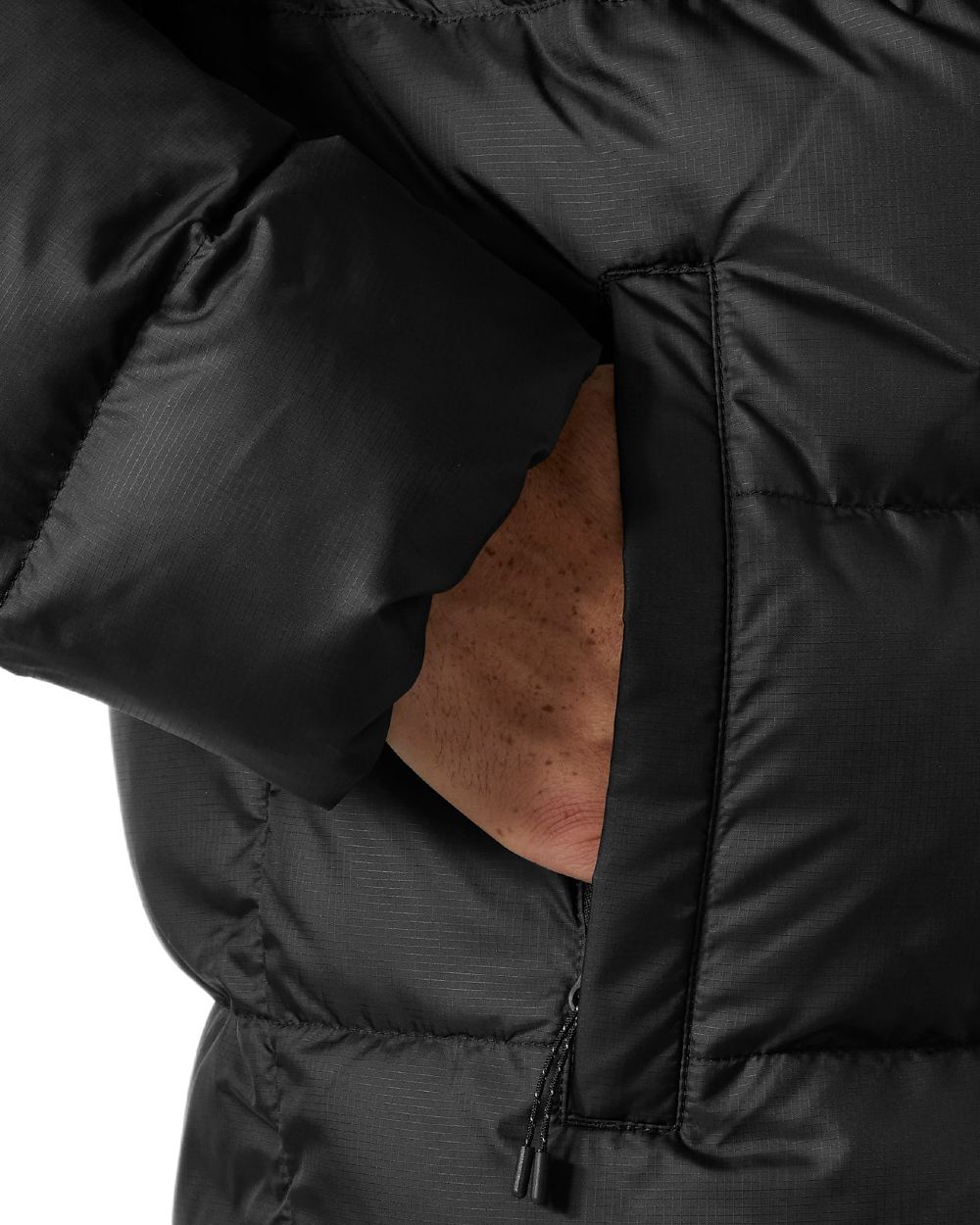 Black Coloured Helly Hansen Mens Active Puffy Jacket on white background