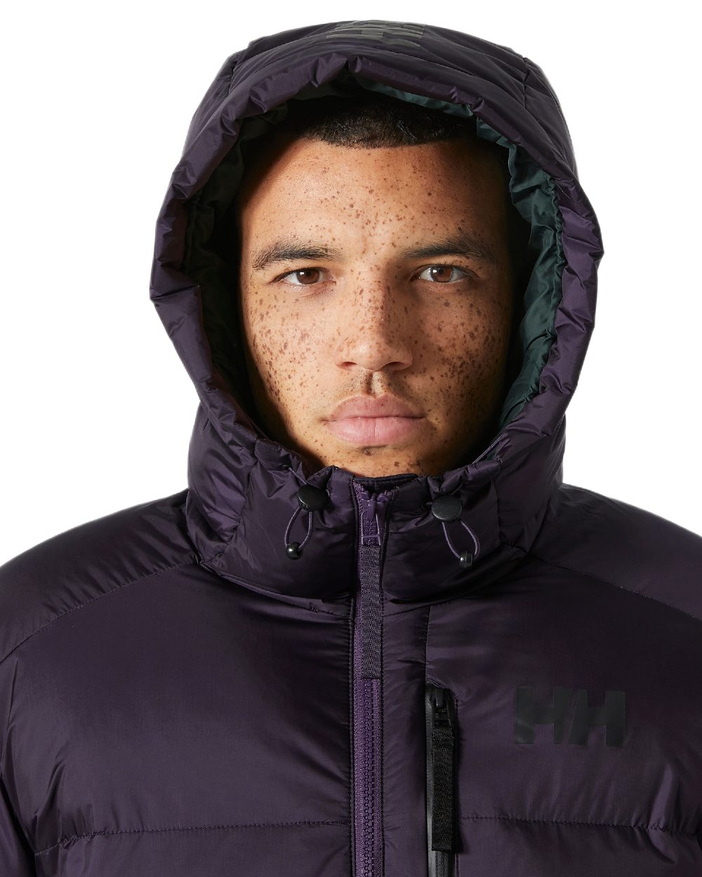 Black Grape Coloured Helly Hansen Mens Active Winter Parka on white background