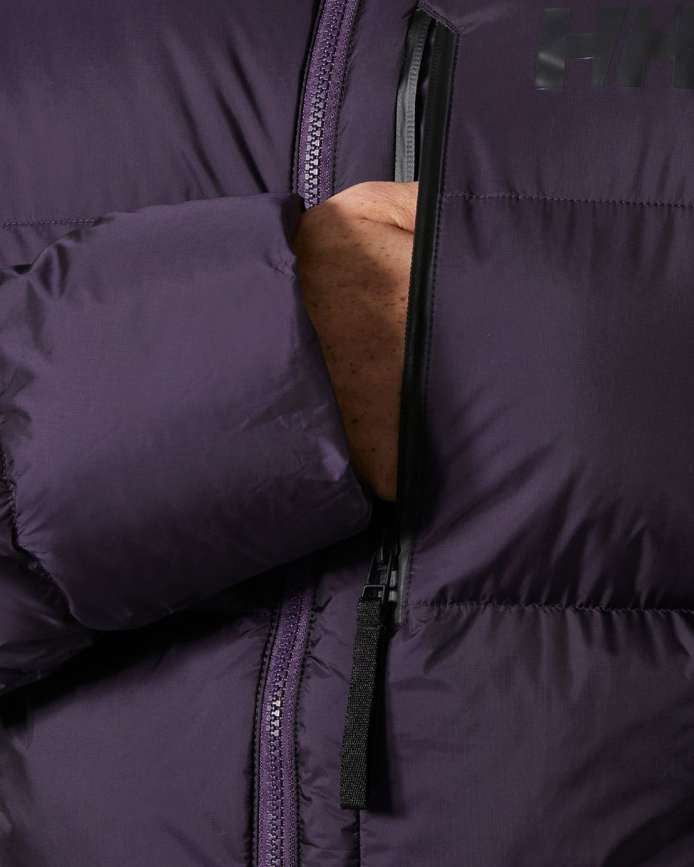 Black Grape Coloured Helly Hansen Mens Active Winter Parka on white background