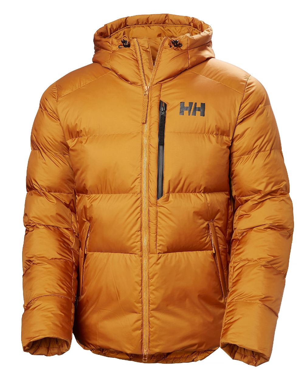 Mustard Coloured Helly Hansen Mens Active Winter Parka on white background