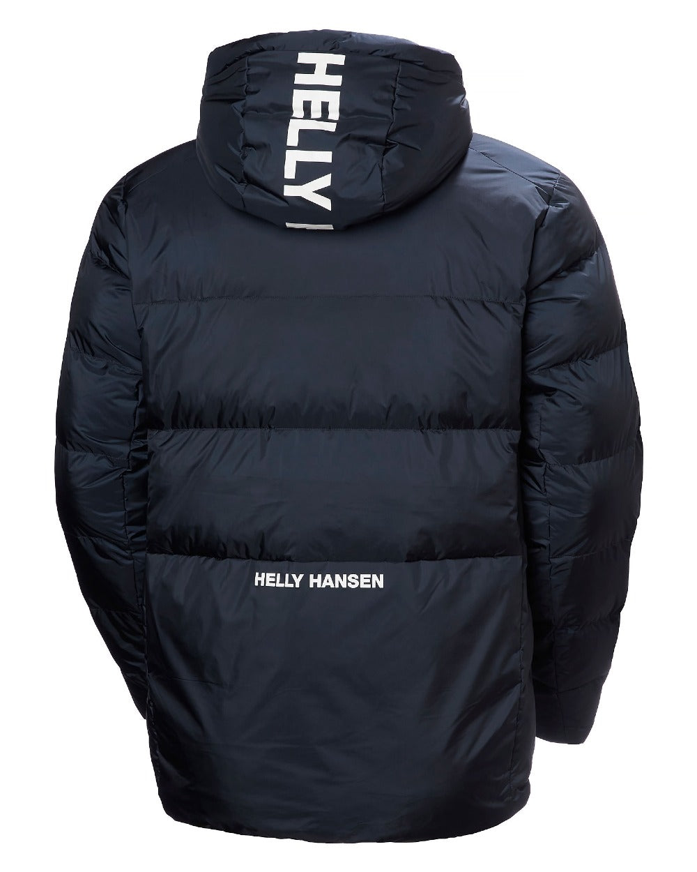 Navy Coloured Helly Hansen Mens Active Winter Parka on white background