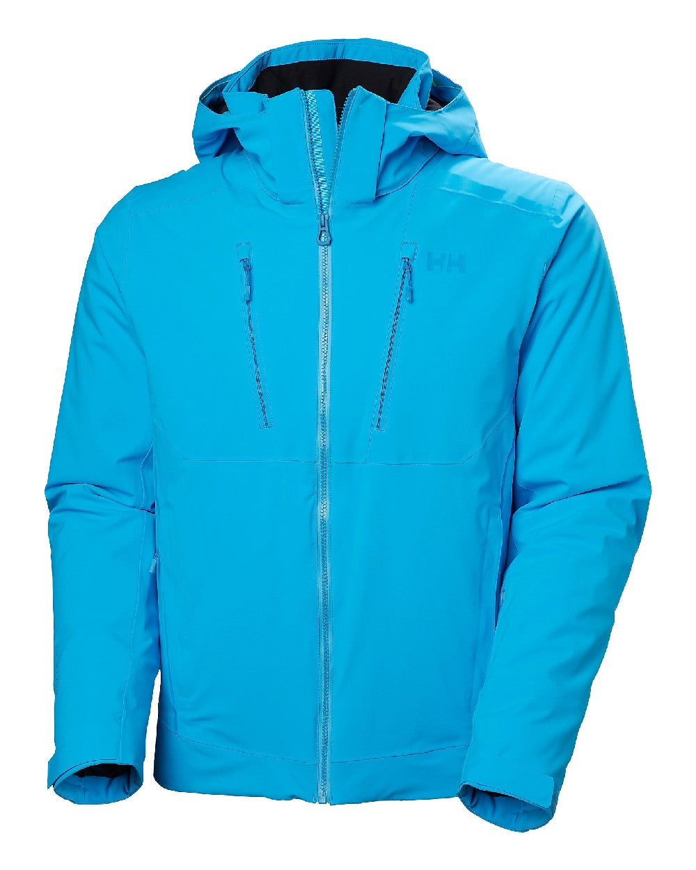 Cyan Coloured Helly Hansen Mens Alpha 4.0 Jacket on white background