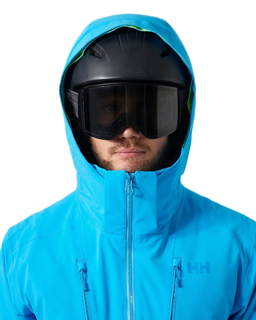 Cyan Coloured Helly Hansen Mens Alpha 4.0 Jacket on white background