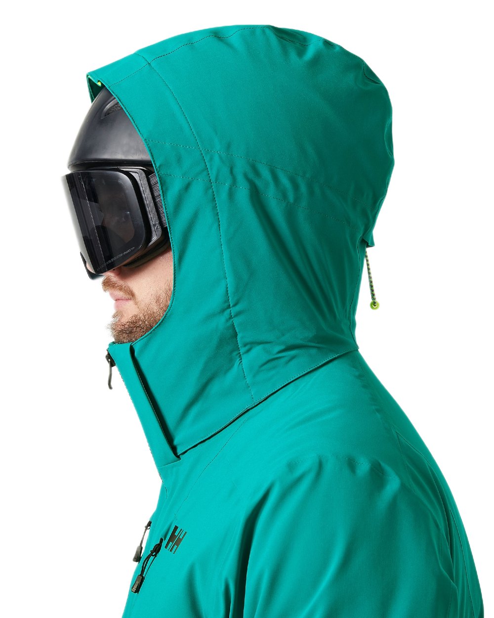 Signal Green Coloured Helly Hansen Mens Alpha 4.0 Jacket on white background