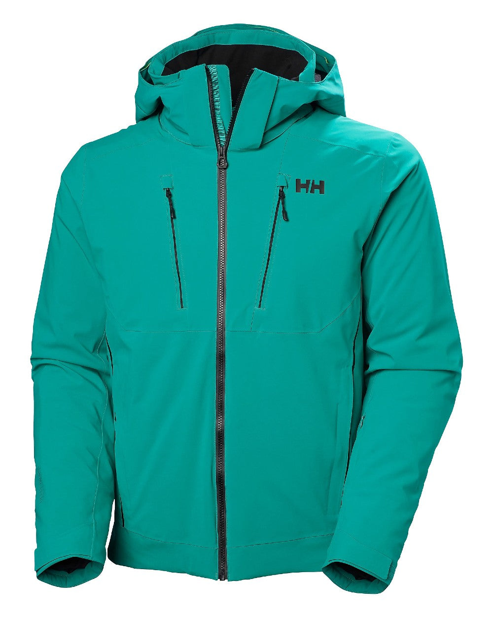 Signal Green Coloured Helly Hansen Mens Alpha 4.0 Jacket on white background