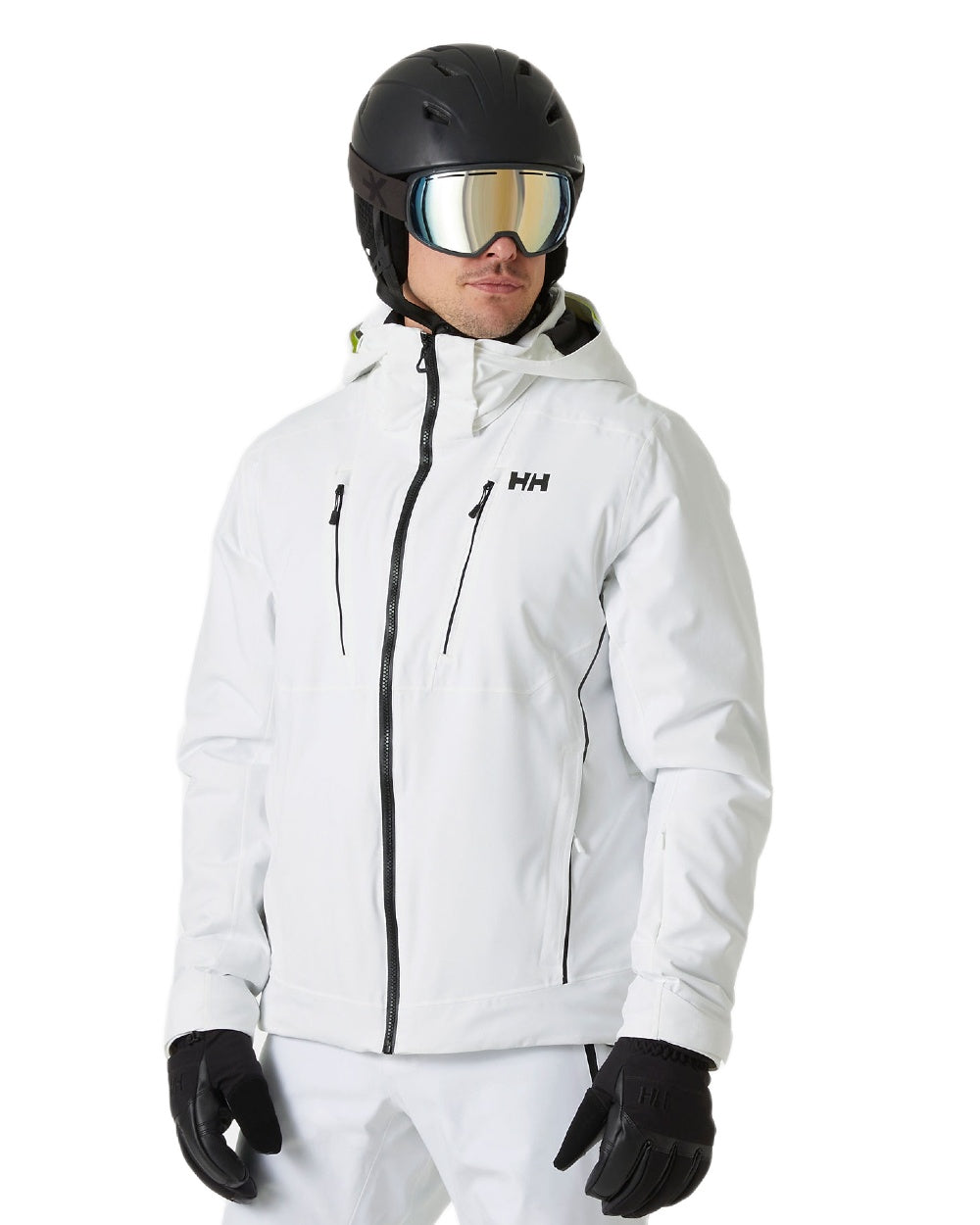 White Coloured Helly Hansen Mens Alpha 4.0 Jacket on white background
