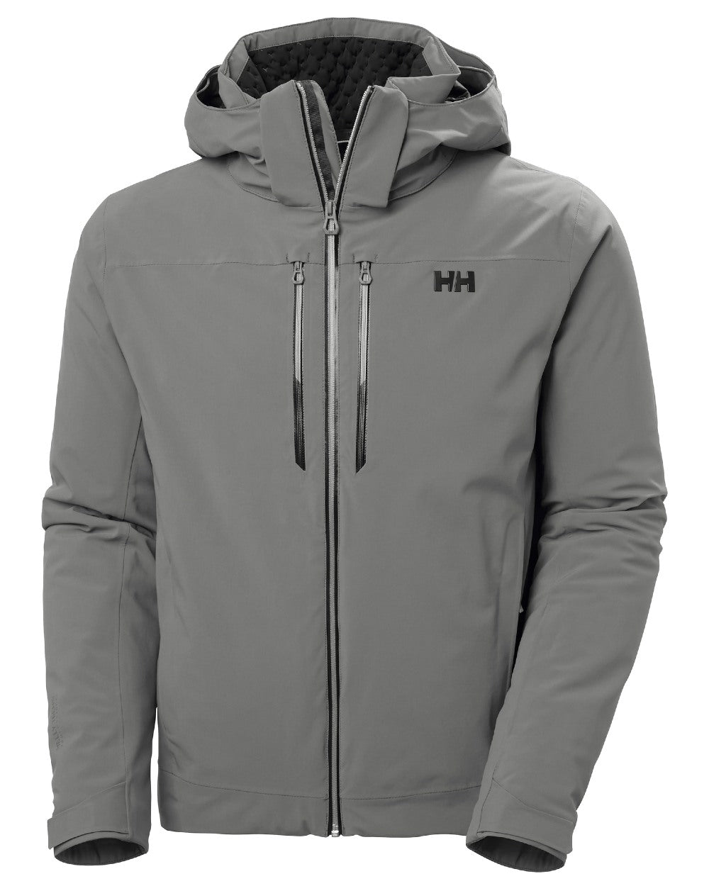 Concrete Coloured Helly Hansen Mens Alpha Lifaloft Insulated Ski Jacket on white background