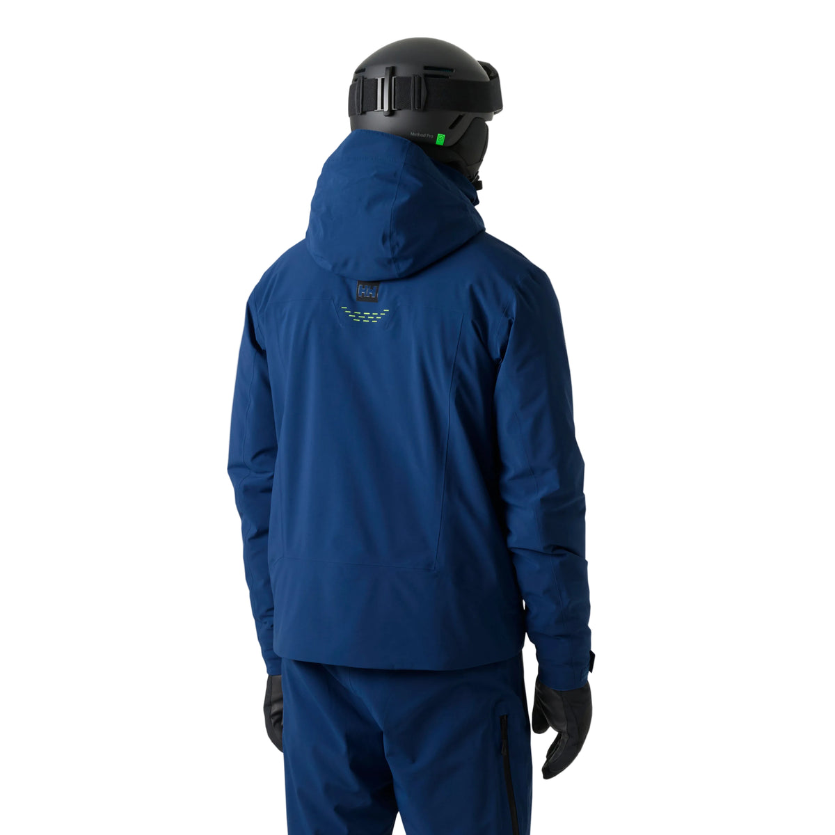 Dark Blue coloured Helly Hansen Mens Alpha Lifaloft Insulated Ski Jacket on white background